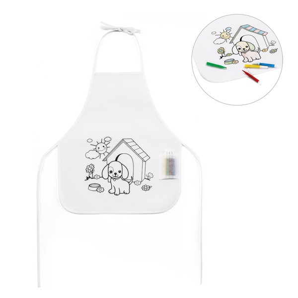 NILO. Tablier de coloriage pour enfants en non-tissé (80 g/m²)