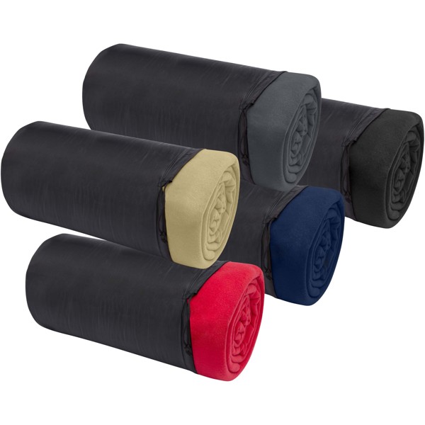 La couverture à carreaux unie Huggy est composée à 100 % de polaire 200 g/m², une matière douce et confortable qui fournit ra - Marine