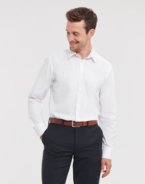 Men'sLS Herringbone Shirt - White / M