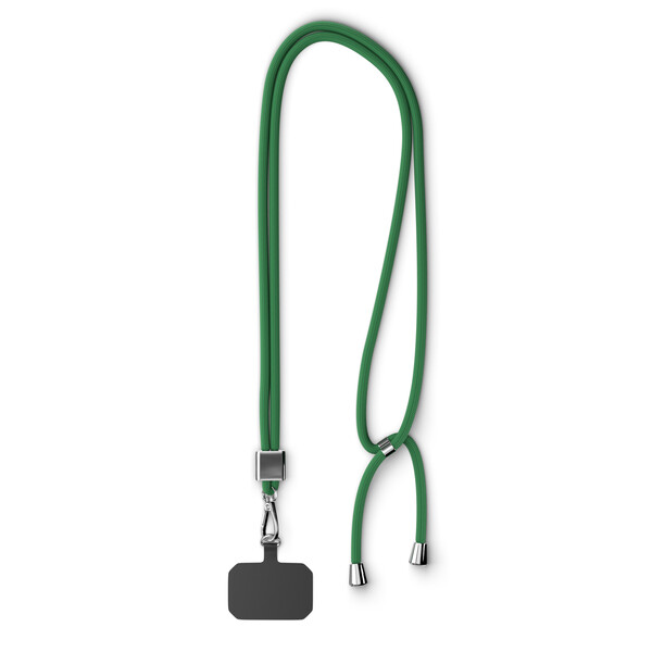 Crossbody, trendy 2-tone cord phone holder made of polyester - Classic Green / Silver accessories
