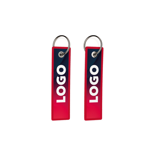 Porte-clés imprimé en quadrichromie - Quadri / Rouge écarlate moyen