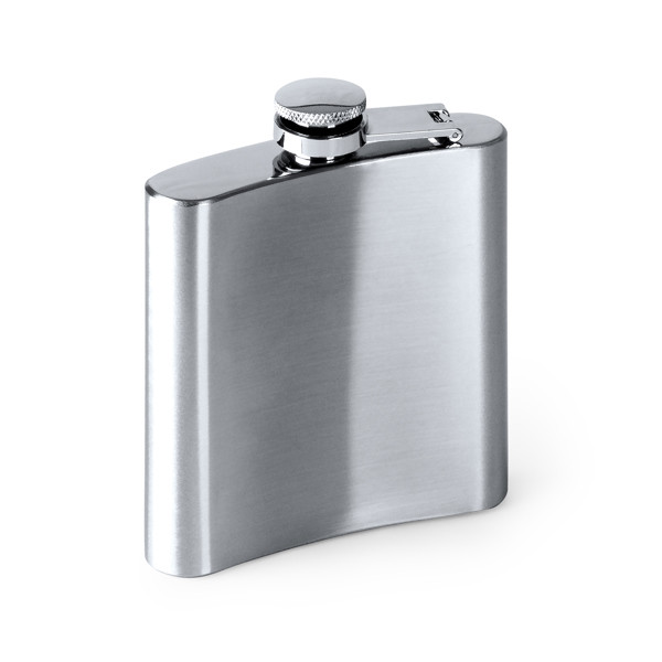 Personalised stainless steel hip flask 175 ml with leak-proof closure