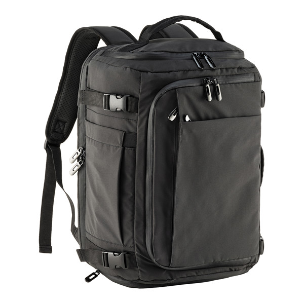 Cabin Size Travel Backpack / Suitcase With Laptop Holder (15) In Polyester - Black