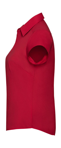 Ladies' Fitted Poplin Shirt - Classic Red / L
