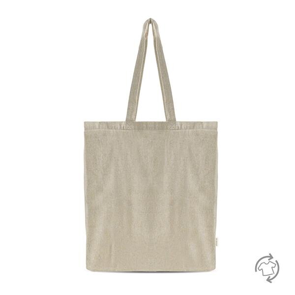 Saco De Algodão Reciclado Melange 150G Com Fole Total - Verde Oliveira