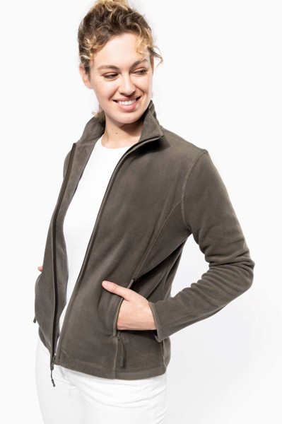 Maureen - Ladies' Full Zip Microfleece Jacket - White / XL