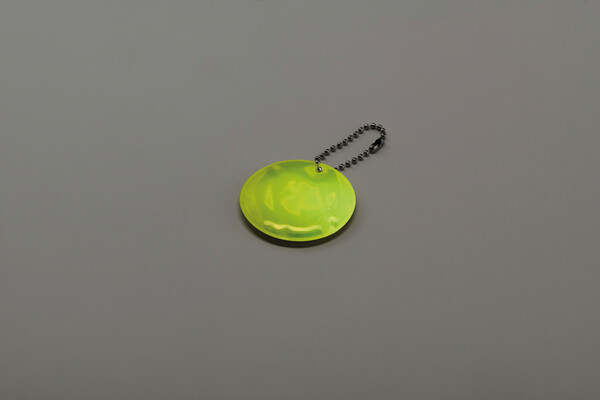 Portachiavi tondo riflettente Grin - Giallo Neon