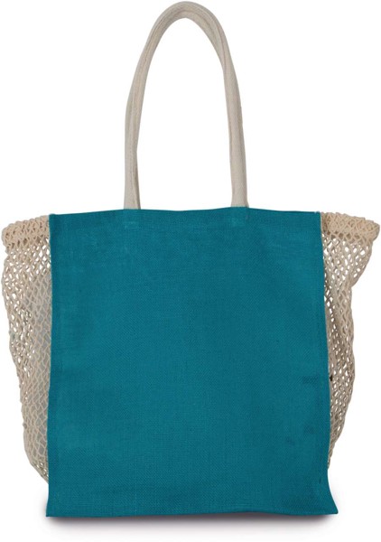 Torba za kupnju s mrežastim umetkom - Turquoise