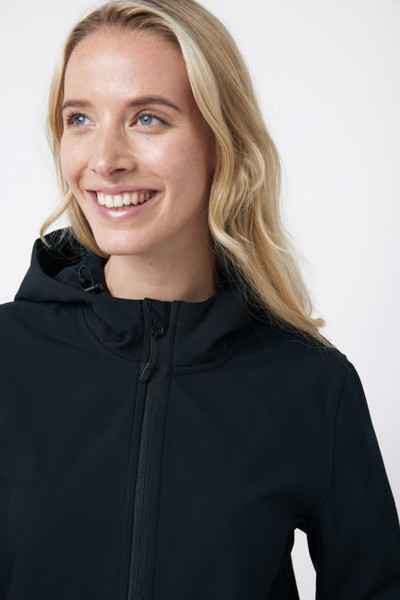 Veste femme soft shell en polyester recyclé Iqoniq Makalu - Noir / XL