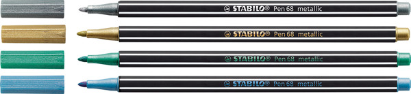 STABILO Pen 68 metallic fibre pen, silver