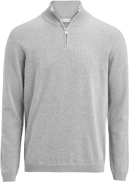 Unisex Pullover with 1/4 Zip James Harvest | Ashland Halfzip - Grey Melange / L