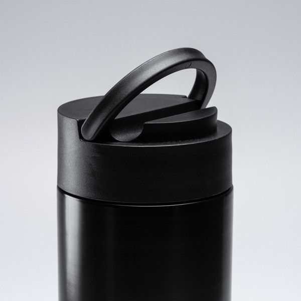 Personalized double-wall stainless steel thermal bottle with bamboo detail 450 ml