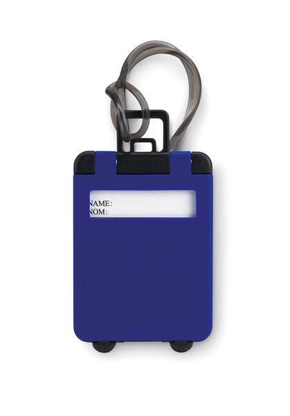 Étiquette de bagage en plastiq Traveller - Bleu Royal