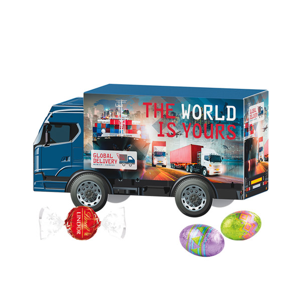 Truck present, Lindt LINDOR milk balls