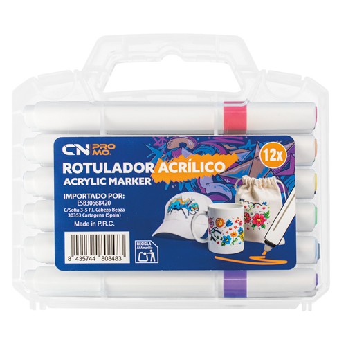 SET OF 12 ACRYLIC MARKERS “KOLORIN”