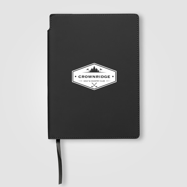Malmö Recycled Soft Cover Extended Journal - A5 - Black / Silkscreen