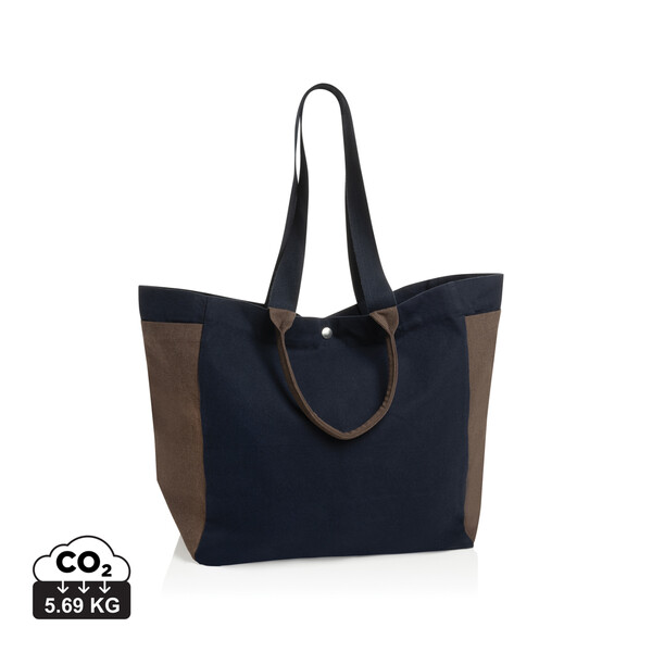 Sac shopping en toile recyclée 400 g/m² BEAU AWARE™ - Bleu Marine