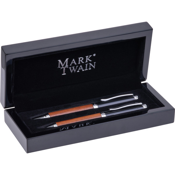 Mark Twain wood writing set LORENZO - Beige