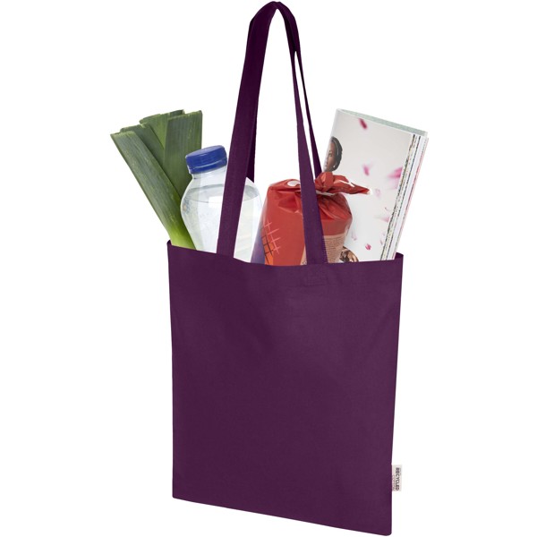 Tote bag in cotone riciclato certificato GRS da 140 g/m² Madras Blend - 7L - Viola