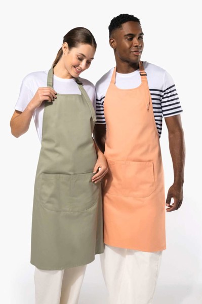 Apron With Pocket In Organic Cotton - White