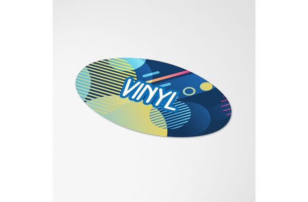 Vinyl Sticker Ovale 40x20mm - Blanc