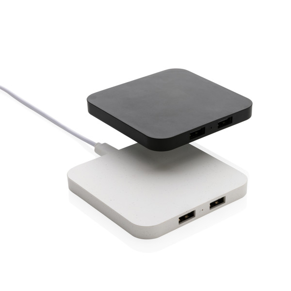 Xd Collection brezžični polnilnik 10W, dvojni USB - Bela