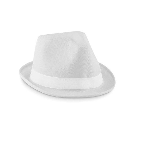 Coloured polyester hat Woogie - White