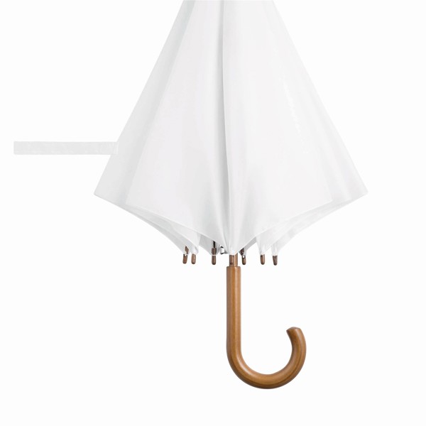 Automatic Wooden Stick Umbrella Tango - White