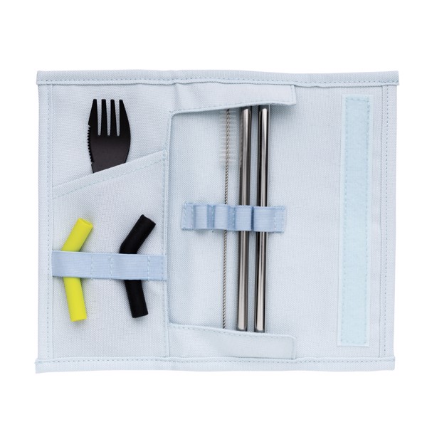 Set pailles 2 pcs et couverts Tierra - Bleu