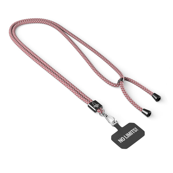 Crossbody, trendy 2-tone cord phone holder made of polyester - Medium Scarlet Red / White / Black accessories