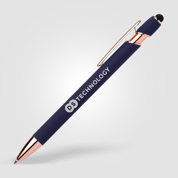 Prince Softy Rose Gold Stylo Gel avec Stylet - Bleu marine / Jet d’encre 4 couleurs