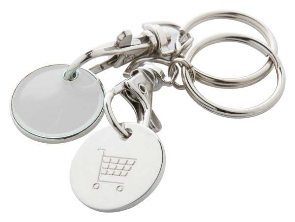 Trolley Coin Keyring Euromarket - White