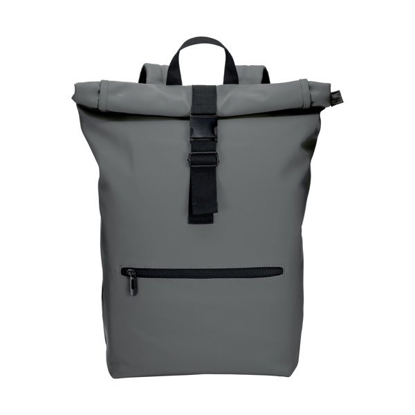 Zaino Porta Pc In Soft Pu Water Resistant Con Sistema Di Aggancio Ai Trolley - Grigio
