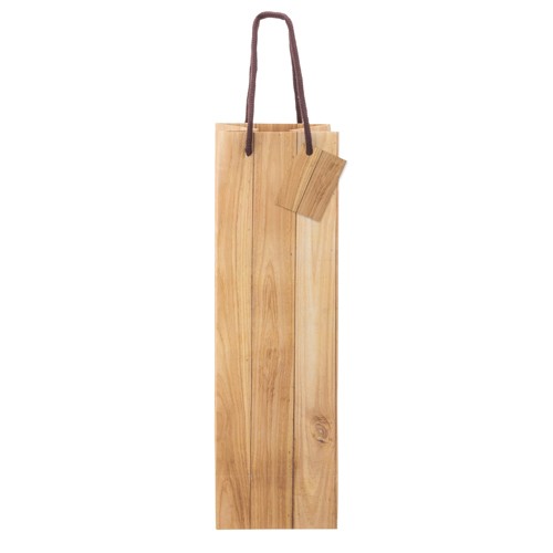WOOD EFFECT PAPER BAG FOR 1 BOTTLE "ABETO"