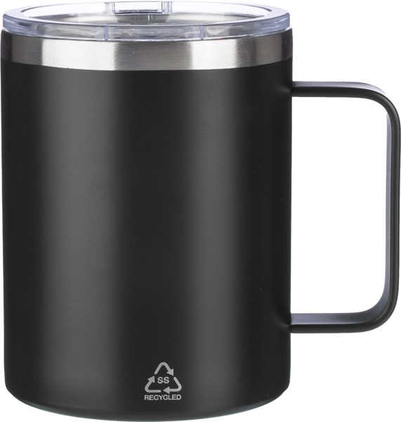 Dvojstenný hrnček z nehrdzavejúcej ocele (300 ml) Renate - Čierna
