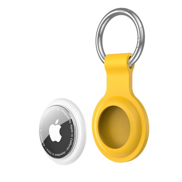 Silicone case with a keyring for Apple AirTag - WHITE