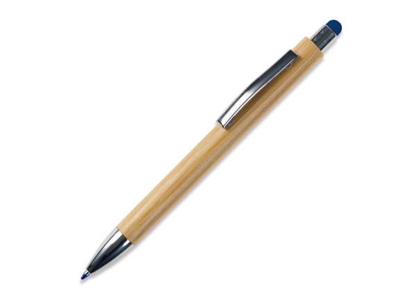 Stylo-stylet New York en bambou - Bleu