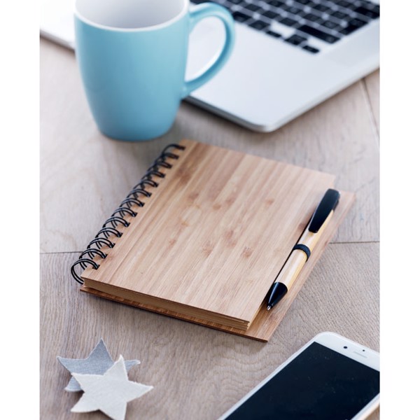 MB - Bamboo notebook with pen lined Bambloc