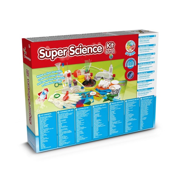 6 in 1 Super Science Kit II. Kit didático fornecida com saco de oferta em papel kraft (100 g/m²)