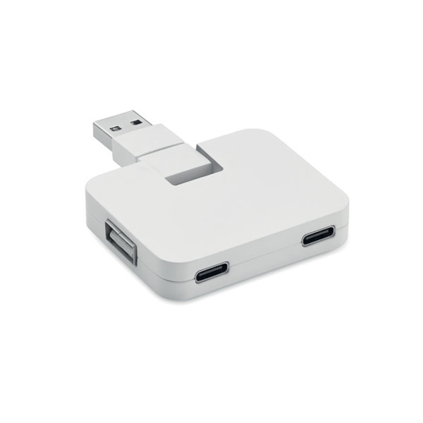 4 port USB hub Square-C - White