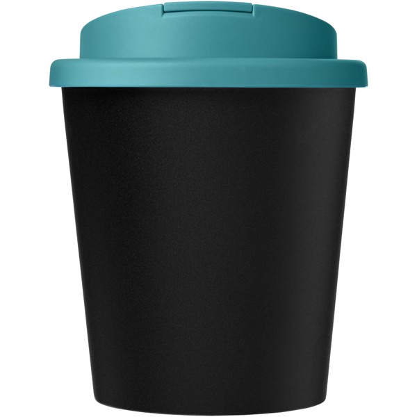 Americano® Espresso Eco 250 ml recycled tumbler with spill-proof lid - Black / Aqua Blue