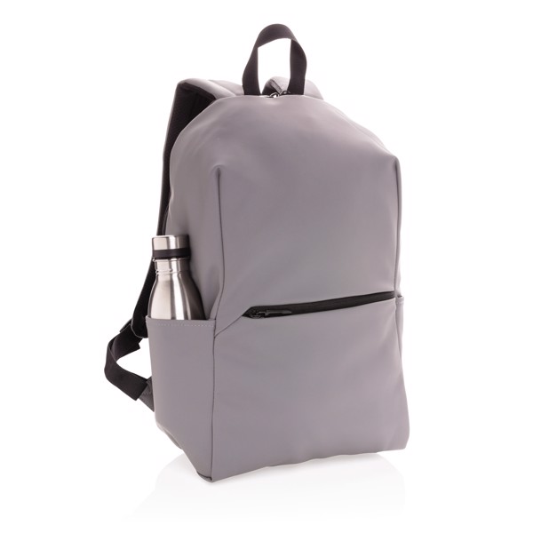 Smooth PU 15.6"laptop backpack - Grey