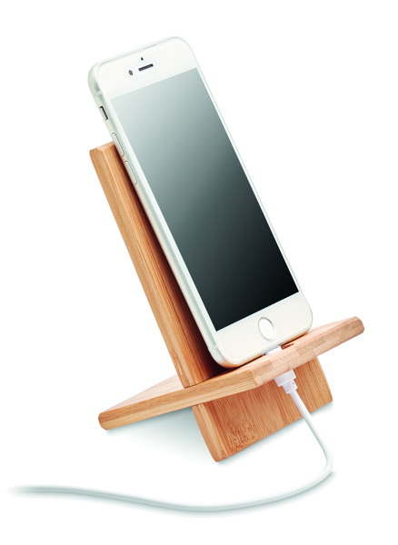 Držalo za telefon iz bambusa Whippy, 140x80 mm