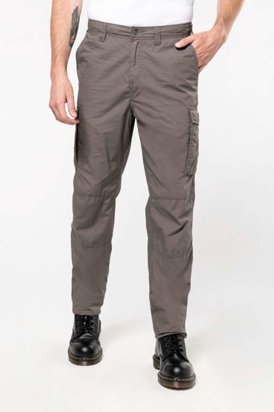 Muške lagane hlače s više džepova - Charcoal Grey / 50