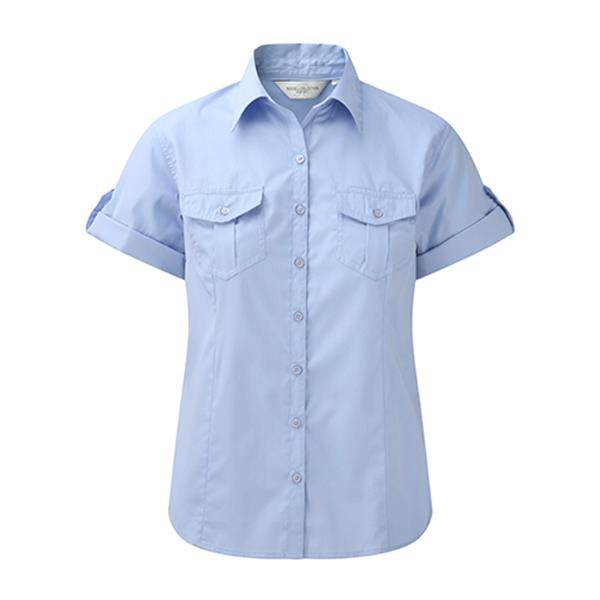 Camisa Senhora Manga Curta 130G - 100% Sarja - Algodão - Branco / M