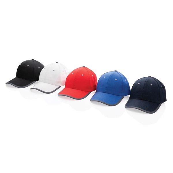 Casquette contraste 6 panneaux coton recyclé Impact AWARE™ - Bleu Marine