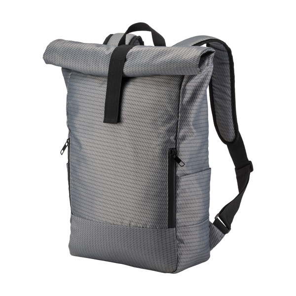 Recycled Polyester Laptop Backpack With Ecological Dyeing - Grey