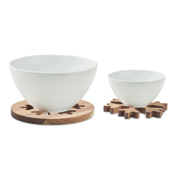 2 dessous de plat en d'acacia Scaglia
