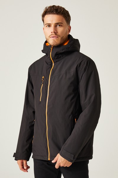Navigate Waterproof Insulated Jacket - Black / Orange Pop / 2XL