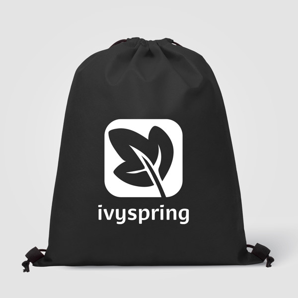 Ibiza - Drawstring Backpack - Black / Heat transfer
